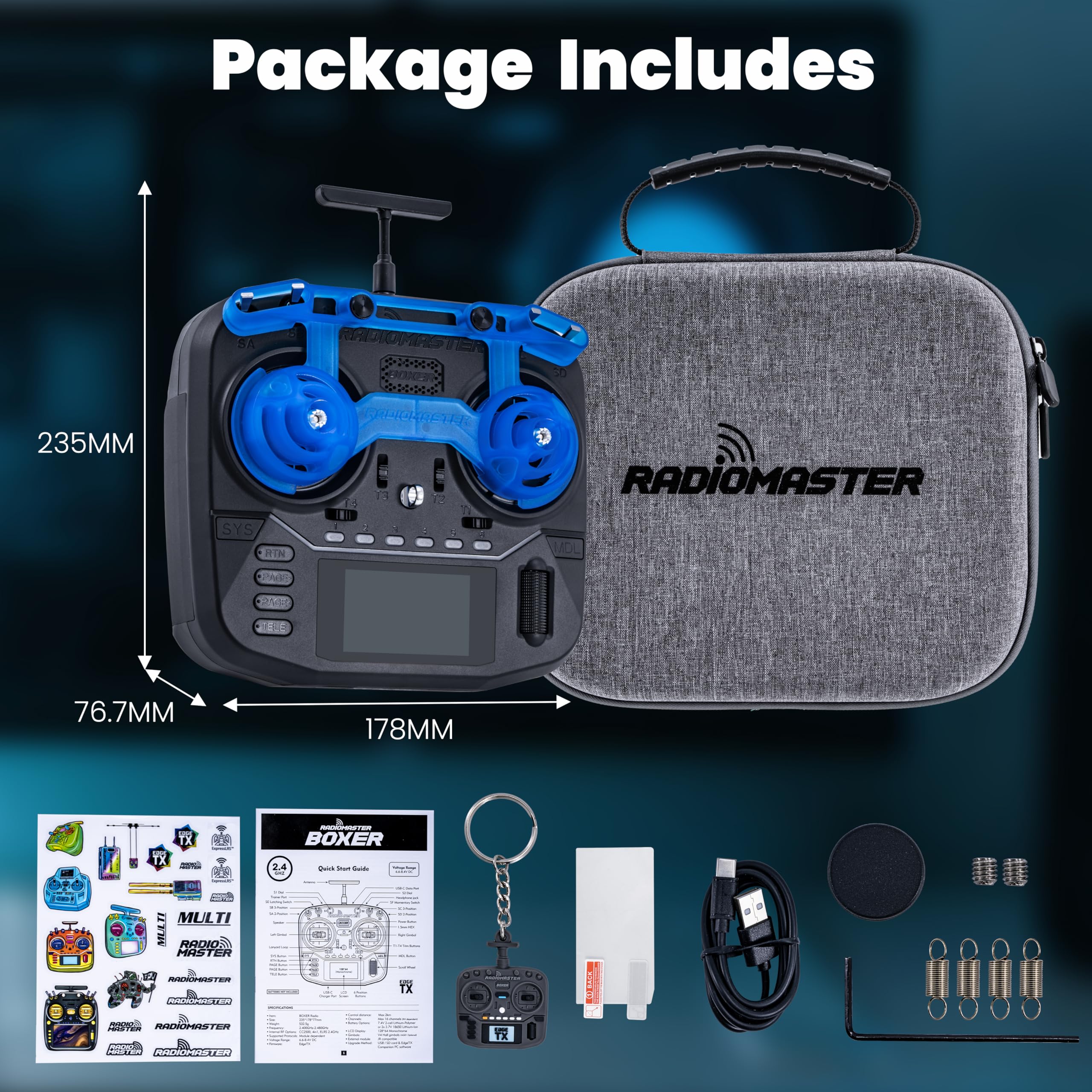 Amazon | Radiomaster Boxer ELRS 2.4GHz 16CH ホールジンバルラジオ